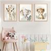 PANYI 3 Poster Cameretta Bambino Dipinti Decorativi per Cameretta Bambini Cameretta Neonato Tra Cui Elefante Giraffa e Leone Decorazione da Parete Moderna Sicura E Inodore Senza Cornice (20 X 30 cm)
