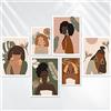 AREDE Set di 6 Stampe da Parete Quadri Moderni Decorazioni da Muro per Casa Soggiorno Camera da Letto e Cucina ''Donne Afro''| 4 x A3 (30x42cm) + 2 x A4 (21x30cm) | senza Cornici