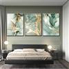 HURCP Set di 3 quadri su tela Poster astratto verde scuro marmo lamina d'oro minimalista smeraldo moderno Parete Art Stampe Regalo Camera Da Letto Soggiaorno Dormitorio Galleria Corridoio Decor Immagine, 40