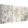 murando - Set di Quadri Moderni Fonoassorbenti Soggiorno, Fiore 180x90 | (3 pz. 60x90 cm ognuno), Quadro Moderno Fonoassorbente, Protezione Dai Rumori, Pannelli Fonoassorbenti Decorativi