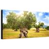 Wallazz Quadro su Tela Puglia - Quadri Moderni Soggiorno - Bari, Taranto, Lecce, Gallipoli, Foggia - Stampa su Tela Canvas HD - Quadro Moderno Soggiorno 50x150 cm