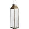 Milani Home - lanterna portacandela in vetro e metallo, bronzo, per giardino e interno, 15 x 15 x 57 cm