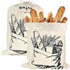 ZOVRIXIA 2 Pezzi Sacchetto Pane in Lino, 45x35 cm Sacchetto di Lino con Interno TPU | Sostenibili Sacchetti Riutilizzabili per Conservare con Coulisse per Conservare Gli Alimenti Freschi e Fragranti