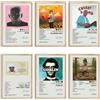 omle Affiche di Tyler The Creator, rapper, musica, firmate, copertine di album limitate, stampe su tela, arte murale, set di 6 per decorazione estetica di soggiorno, camera da letto, musica