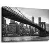 GP TONER Quadro su tela Ponte di Manhattan in bianco e nero 60X40