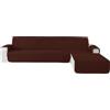 CYCMACO Antiscivolo Copridivano 3 Posti Con Penisola, Café | Chaise Longue Angolare, Antimacchia, Universale, Copridivano Penisola L Sinistra/Destra, Antigraffio, Antiscivolo