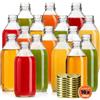 KADAX Set di 16 bottiglie in vetro 330ml con tappo a vite oro - bottiglie vuote da riempire per succhi, sciroppo, olio e liquore, conservazione alimentare