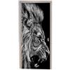 A.Monamour Adesivo Porta Autoadesiva Leone Arrabbiato Che Ruggisce In Bianco E Nero Sfondo Monocromatico Animale Vinile PVC Adesivi per Porte Interne 3D Pellicola Adesiva Poster Sticker Murale