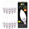 CLAR - Lampadine E14 Led Candela 6W, Lampadine Led Effetto Fiamma, Candele Bianca, Lampadine a LED E14-Equivalent 40W-50W, Lampade a LED E14 Luce Calda (Pack 10)