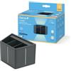 Garza Applique solare da esterno LED 100 lm, 2700 K, doppia illuminazione up and down sensore crepuscolare, IP54, autonomia 16 ore, angolo regolabile. Installazione a parete