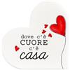 VELORAH Regalo Casa in Legno di Faggio, Cuore Decorativo Autoportante con Frase Dove c'è Cuore c'è Casa, Idea Regalo Casa Nuova, Made in Italy