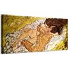 Generico Egon Schiele - L'abbraccio - quadro stampa su tela con telaio in legno - 100x50 cm