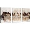FajerminArt 3Pcs Classico Ultima Cena Quadri Moderni Con Cornice Cristiano Gesù Quadro Su Tela Religioso Cristo Stampe Da Parete Moderno Decorazioni per Chiesa Sala Preghiera Soggiorno Camera Da Letto 40X60cmx3