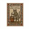 exylosluxek Arazzo da parete con gattini, arazzo tessuto a mano stile medievale per decorazione casa