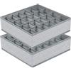 DIMJ Organizer Armadio - Set di 2 Organizer Cassetti Pieghevoli 48 Scomparti (2x24), 30 x 30 x 9 cm, Divisori per Cassetti in Non Tessuto, per Calzini, Biancheria Intima, Texture Grigio