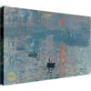 Wallazz Quadri Moderni Soggiorno Riproduzione Quadri famosi su tela - 100% Made in Italy - Claude Monet Sole nascente - Quadro Camera da Letto - Qualità Artigianale - 50x70cm