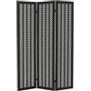 ML DESIGN modern living ML-Design Paravento per Ambienti a 3 Ante Kobe, Separè Divisorio da Interno | Parete Pieghevole Nero a 3 Pannelli Autoportante 170 x 121 cm con Telaio in Legno Paulownia per Soggiorno o Camera da Letto