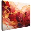 MuchoWow© Quadro Camera Da Letto Quadri Soggiorno Decorazione Parete Quadri | 70x50 cm - Moderni Su Tela Stampe Foto Con Cornice Quadretti Poster Cucina AstrattiMarmo - Rosso - Oro