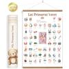 HuBorns - Poster Le Mie Prime Volte Neonato | Per Seguire le Tappe Fondamentali del Neonato, Regalo Neonato Maschio e Femmina, Decorazione Cameretta, Strisce di Legno