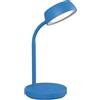 MAUL Maulabby - Lampada da scrivania a LED, piccola, con supporto, moderna, per scrivania, ufficio, flessibile, con luce LED bianca calda da 3000 K, colore: blu