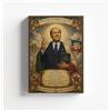 Generico Quadro su Tela Pop 'BERLUSCONI SILVIO #887' - Stampa XL Minimalista Bianco/Nero con Accenti Azzurri - Arredo Murale Luxury Statement per Appartamento Moderno IDEA REGALO Adulto