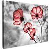 MuchoWow© Stampa Foto su Tela Quadro Moderno Soggiorno Quadretti da Parete | 70x50 cm - Decorazioni Casa con Fiori - Nero - Bianco - Rosso