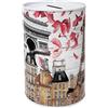 CUCUBA Barattolo Salvadanaio Design Parigi Elementi Caratteristici della Città e Monumenti Torre Eiffel Notre Dame Arco di Trionfo in Metallo Latta non Apribile 15x11cm