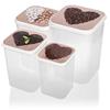 com-four® 4 pezzi set di barattoli da con coperchio, conservazione | caffè - tè - zucchero - cioccolato - barattolo sfuso