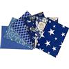 Jukway Tessuto di Cotone al Metro, 6 Pezzi 50 x 50 cm Stampati Tessuti e Stoffe a Metro 100% Cotone, per Cucito Creativo, Patchwork, Fai da Te, trapuntatura, Decorazione, Lavori manuali (Blu Navy)