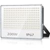 TASINUO Faretto LED da Esterno 200W 20000LM Faro LED Esterno 1 Pezzi | 6500K Bianca Fredda Faretti LED, Applique da Esterno Impermeabile IP67 Luci da Esterno per Giardino Terrazza Garage Cortile