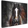 MuchoWow© Quadri Moderni Soggiorno Poster Da Parete Decorazioni Muro | 70x50 cm - Salotto Quadro Grande Foto Con Cornice Stampe Su Tela Camera Da Letto Cavallo - Animali - Nero - Lusso - Moderno