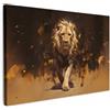 MuchoWow© Quadro Su Tela Grandi Dimensioni Quadri Moderni Soggiorno Stampa | 90x60 cm - Di Foto Decorazione Camera Letto Da Parete Con Cornice Dipinti Leone - Dipinto - Oro - Astratto