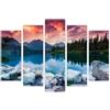 AREDE Set di 5 Stampe da Parete Quadri Moderni Decorazioni da Muro per Casa Soggiorno Camera da Letto e Cucina Bellissimo lago| 120 x 80 cm | Pronto da appendere