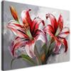 Feeby Quadro su Tela Non Tessuta - Stampa Su Tela - Gigli rossi Fiori dipinti - 30x20 cm - Decorazione Murale - Moderno Soggiorno - quadri moderni soggiorno - poster
