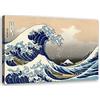 Feeby Quadro Tela Non Tessuta Tsunami wave Giappone Ukiyo-e 30x20 cm Qualita Fotografica Stampa D'Arte Camera Da Letto Woodcut Kanagawa Hokusai blu