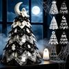 Generic Kit fai da te per albero di Halloween in tessuto trapuntato, patchwork imbottito 3D, progetti di cucito con tessuto e motivo, decorazione per mensola del caminetto stagionale, decorazione per la casa