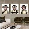 ZFTCN Set di 3 poster di mucche delle Highlands per bagno, immagini di soldi, oranghi e scimmie, arte murale in bianco e nero, senza cornice (Poster-04, 3 pezzi - 20x30cm)