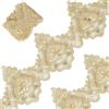 GORGECRAFT 2.7mX12.8cm Oro Veneziano Pizzo Bordatura Ricamo Smerlato Cucito Passamaneria Motivo A Onde Fiore Perline Bordo Nastro Applique Matrimonio per Tenda Tovaglia Copridivano Decorazione Nuziale