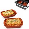MamboCat Airfryer - Set di 2 ciotole in argilla, rettangolari, 20 x 14,5 cm, 350 ml, per friggitrice ad aria calda, casseruola, dessert, verdure, carne