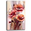 Printerland Quadri Moderni Soggiorno Verticale FIORI Papaveri Rossi Quadro moderno FIORE rosa da Parete Stampa su tela Canvas Decorazione Murale muro Arredo Camera da letto Cucina (4, 40x70 cm, Canvas intelaiato)
