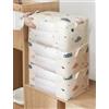 Generic 3 grandi borse portaoggetti pieghevoli con manico rinforzato, finestra trasparente, chiusura a cerniera, borse per traslochi e contenitori per biancheria da letto, trapunte, vestiti, beige.