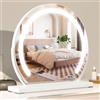 TYhogar Specchio cosmetico con illuminazione 3 temperatura di colore Bianco | Specchio da Trucco con Luce 9W Rotazione regolabile a 360 Gradi 40x40cm Controllo Tattile Plug-in per la Casa