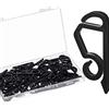 Marsui 60 Pezzi Clip di Luci Natalizie all'Aperto, Nero | Resistente Alle Intemperie, Con Luci, Ganci per Grondaie, Facili da Installare, Per Decorazioni Natalizie