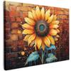 MuchoWow© Quadro Moderno Soggiorno Decorazioni Da Parete Quadri Su Tela Da | 70x50 cm - Salotto Grandi Foto Con Cornice Stampe Su Tela Camera Da Letto Girasole - Fiore - Giallo - Murales - Fiori