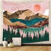Generic Arazzo tramonto paesaggio montano arte murale astratta natura decorazione per camera da letto soggiorno foresta paesaggio appeso alla parete