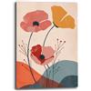 Printerland Quadro Moderno su Tela Stampa Artistica Floreale Astratta Fiori Decorazione da Parete per Soggiorno, Camera da Letto e Ufficio Design Fiore Minimal Contemporaneo (16, 50x70 cm, Canvas intelaiato)