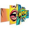 islandburner Quadro su tela con bocca pop art dice Wow in stile fumetto immagini da parete poster