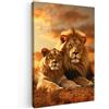 MuchoWow© Quadro Camera Da Letto Quadri Soggiorno Decorazione Parete Quadri | 80x120 cm - Moderni Su Tela Stampe Foto Con Cornice Quadretti PosterLeone - Animali - Savana - Africa