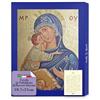F.LLI BONELLA Fratelli Bonella - Tavola in Nobilitato di Rovere Cinerino con Bordi Dorati - Icona Madonna della Tenerezza 19.7x25 cm - Quadro Legno Madonna della Tenerezza per Casa o Regalo - Made in Italy