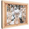 MuchoWow© Quadri Moderni Camera Da Letto Foto Quadro Con Cornice | 80x60 cm - Decorazioni Parete Soggiorno Stampa Su Tela Moderna Casa Salotto Poster Attraverso la vista - Cervo - Inverno